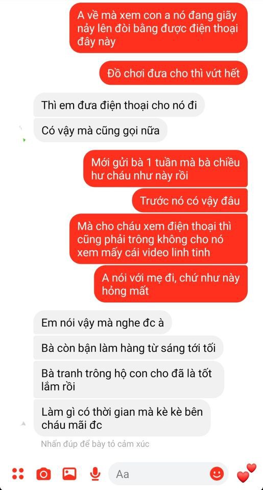 nho me chong cham chau, sau 1 thang ta hoa thay con