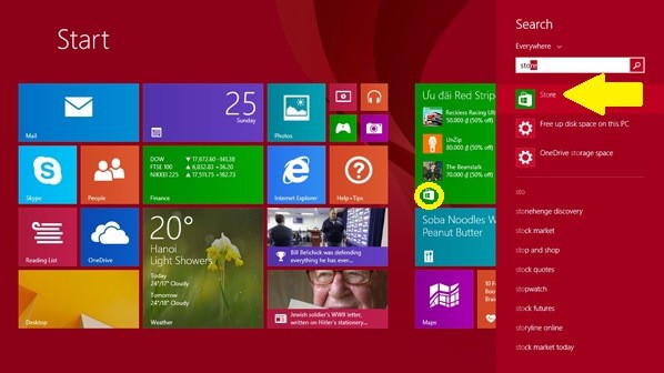 Xem lịch Am cho Windows 8 dịp Tét Nguyen dán