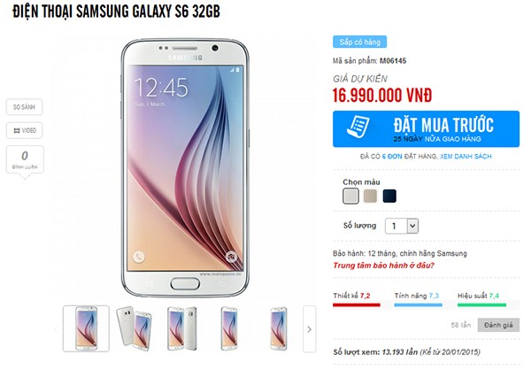 Samsung Galaxy S6 sap ban tai VN, re hon iPhone 6-Hinh-2