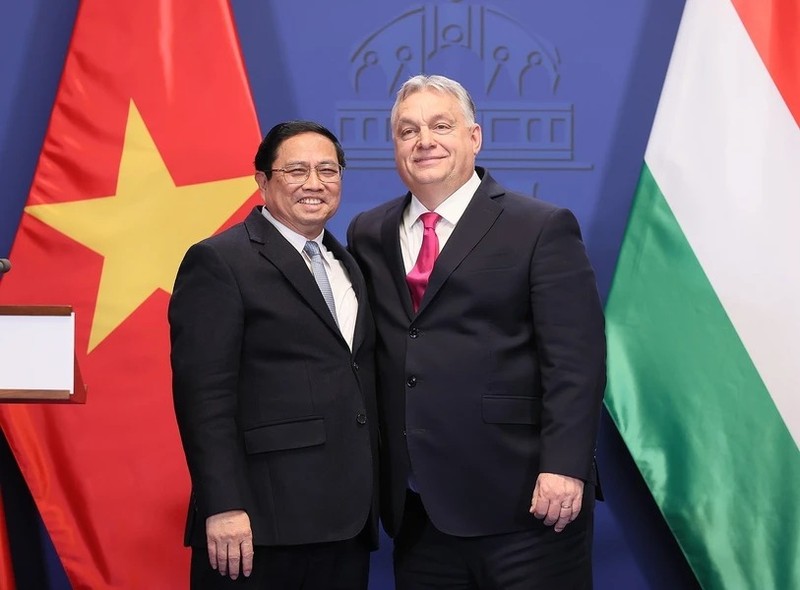 Thu tuong Pham Minh Chinh hoi dam voi Thu tuong Hungary Viktor Orban-Hinh-14
