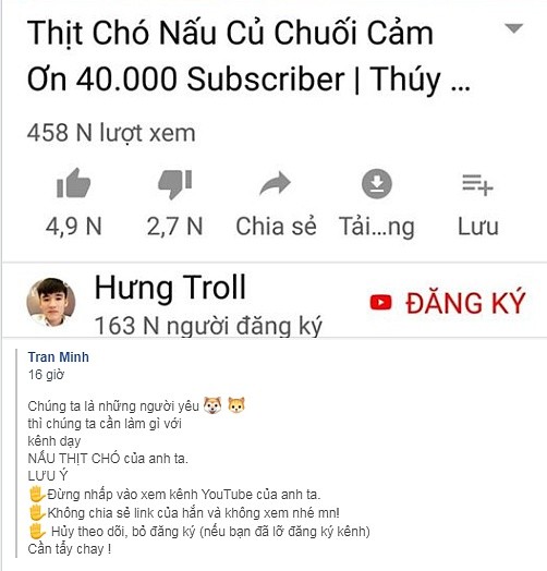 Lam video nau thit cho man ro, CDM keu goi tay chay con trai ba Tan Vlog-Hinh-2