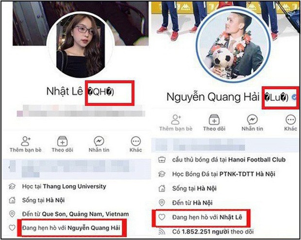 Quang Hai bat ngo co dong thai la voi Nhat Le tren trang ca nhan