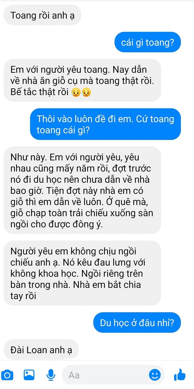 Ve nha ban trai, co gai khong chiu ngoi an com duoi chieu va cai ket