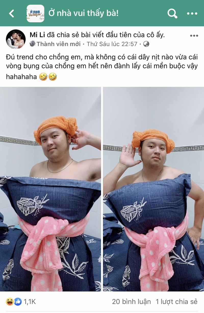 Cuoi nghieng nga voi loat khoanh khac “du trend” mua dich tai nha