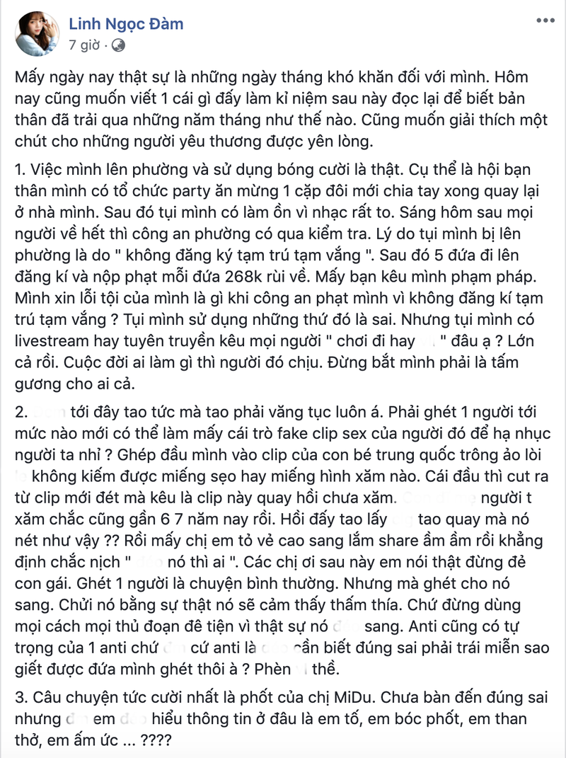 Trong thoi gian ngan, streamer Linh Ngoc Dam dien dau xu ly thi phi