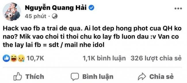Quang Hai lo tin nhan nhay cam, nguoi cu Nhat Le co phan ung la