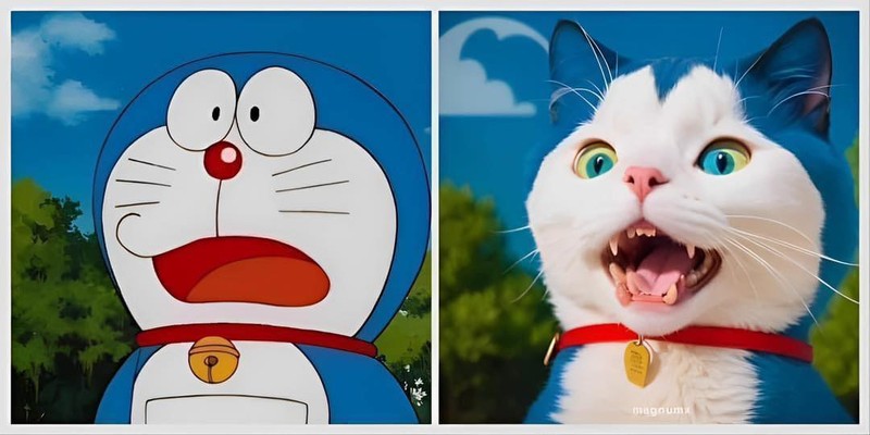 Dan mang thich thu voi nhan vat hoat hinh Doraemon phien ban AI-Hinh-5