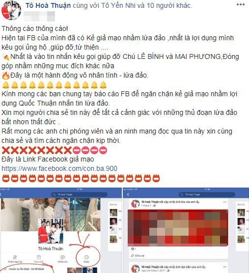 Buc xuc Facebook gia mao sao Viet keu goi ung ho Le Binh, Mai Phuong-Hinh-7