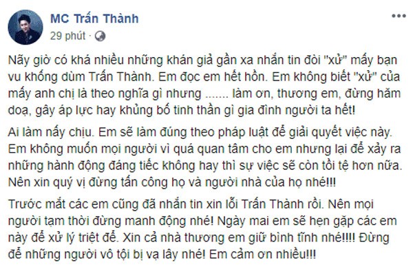 Tran Thanh tri antifan vu khong the nao… dinh nhat Vbiz 2020?-Hinh-2