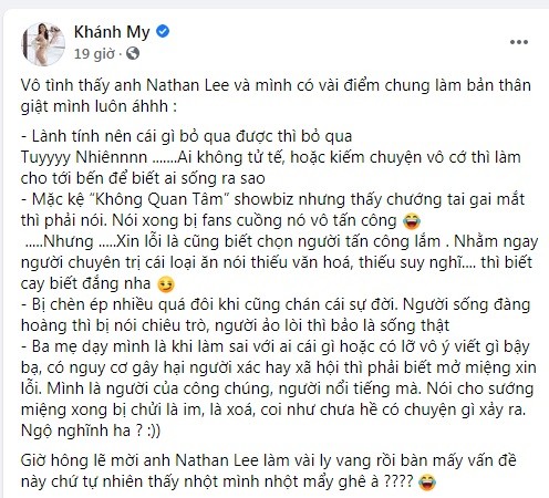 Khanh My - Nathan Lee hen gap mat, ban ke “dau” voi Ngoc Trinh?-Hinh-2