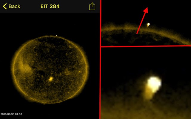 Nghi UFO co Trai dat an hien trong khi quyen Mat troi