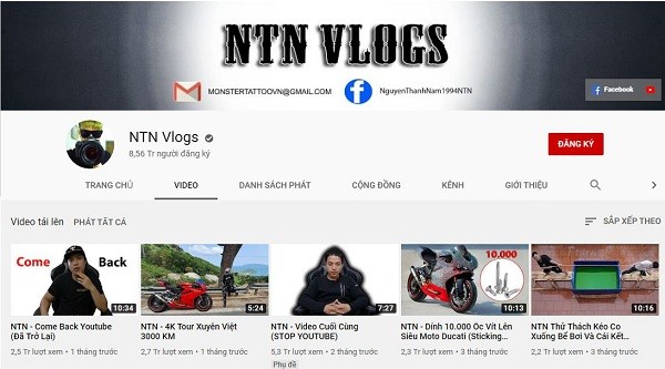Trang ca nhan NTN Vlogs bat ngo 