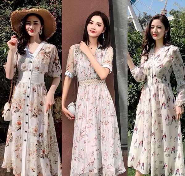 Váy hoa bánh bèo hàng QC L1  Shopee Việt Nam