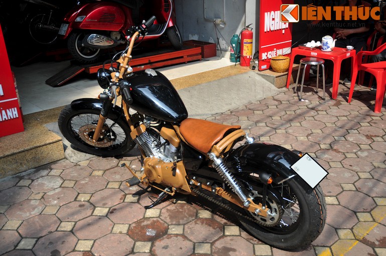 “Doi gio” voi Yamaha Virago do Bobber cua biker Ha Thanh-Hinh-12