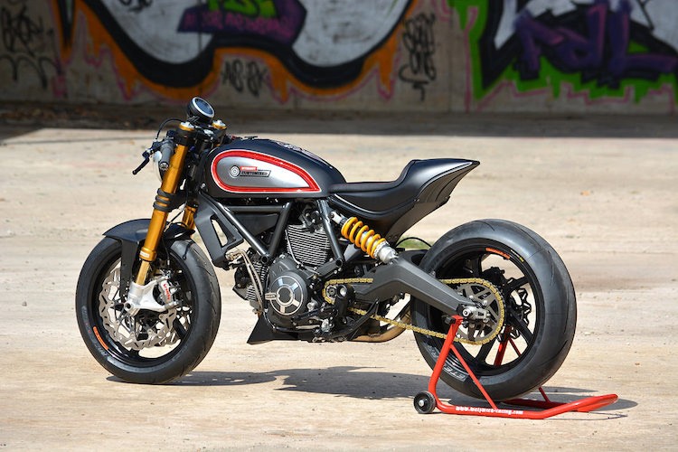 Ngam Ducati Scrambler phong cach cafe racer 