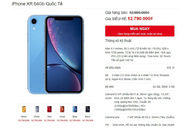 iPhone XR xuong gia duoi 11 trieu tai Viet Nam