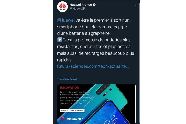 Huawei P40 se khong co pin graphene, tat ca chi la nham lan