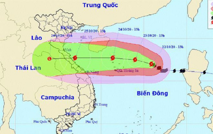 Bao so 8 manh them cach quan dao Hoang Sa 360km, huong vao Nghe An - Quang Tri