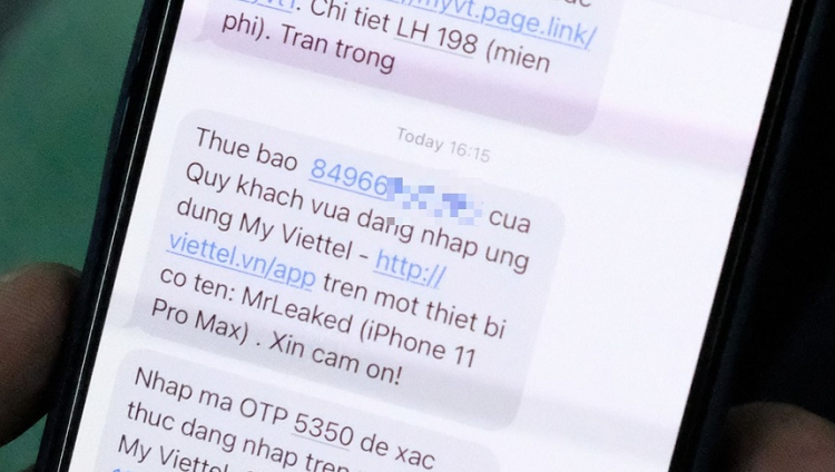 Nhieu thue bao Viettel nhan duoc tin nhan dang ngo