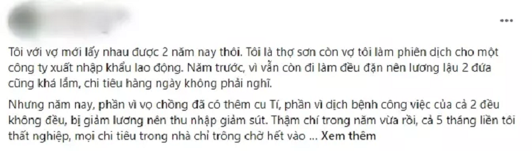 Vo giau 7 trieu bieu Tet ngoai, chong bao me vo dua con ve day