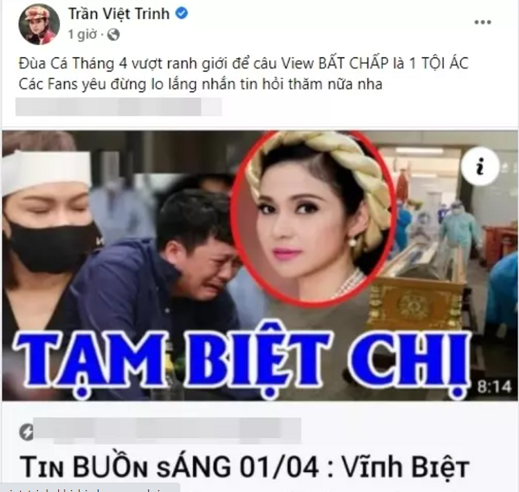 Phan ung Viet Trinh khi bi loan tin qua doi vi dot quy