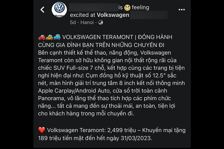Volkswagen Teramont tai Viet Nam 