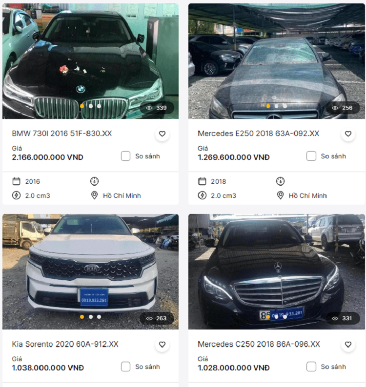 Xe sang Mercedes-Benz, Lexus va BMW duoc ngan hang thanh ly 