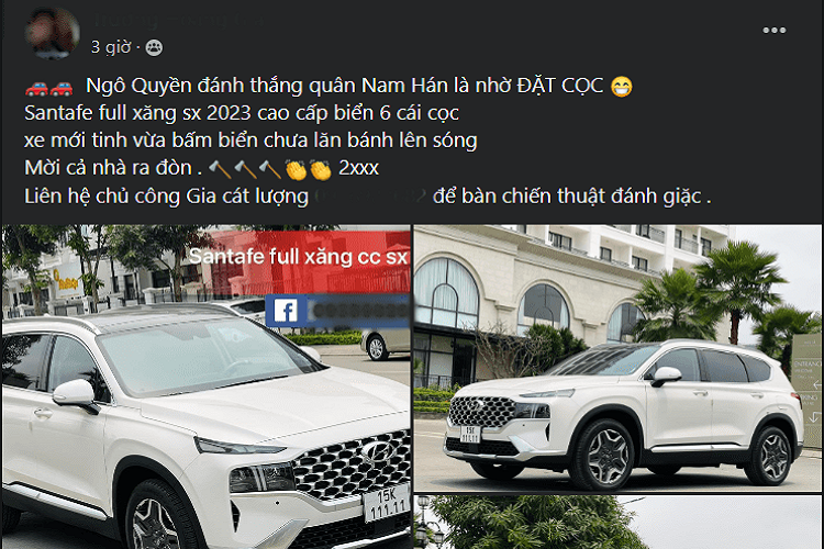 Hyundai SantaFe bien “ngu quy 1” rao ban hon 2 ty o Hai Phong