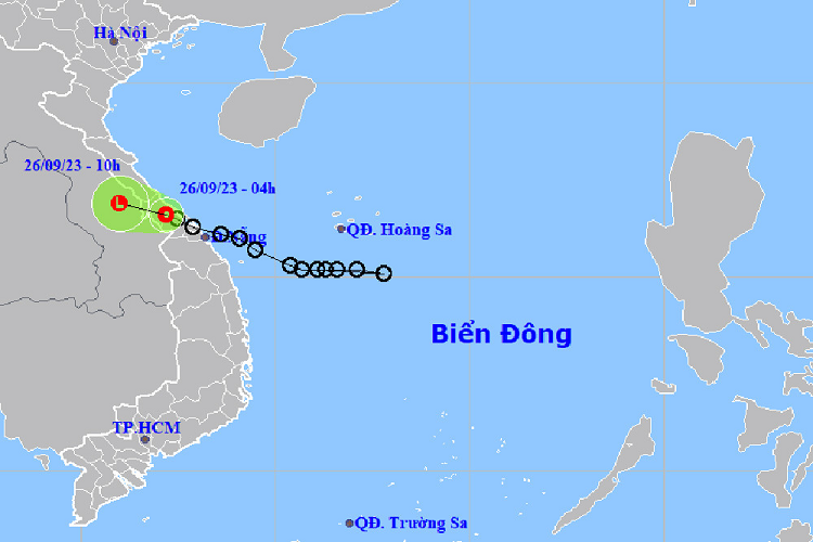 Ap thap nhiet doi da vao Quang Tri, mien Trung mua don dap