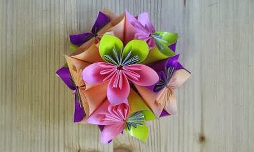 Cach lam qua cau hoa bang giay Origami tuyet dep