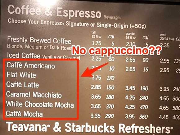 Khoai khau noi tieng Cappuccino cua Starbucks bat ngo bi hat hui