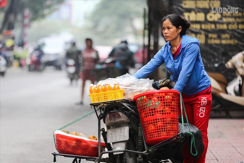 Ha Noi: Nguoi ban hang rong vat va voi nang nong dau he