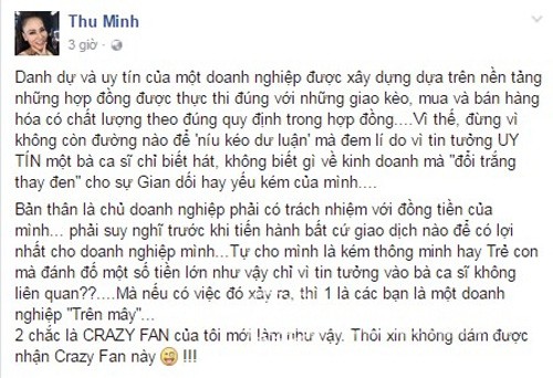 Thu Minh: “Dung tin tuong mot ba ca si chi biet hat ma khong biet kinh doanh”-Hinh-2