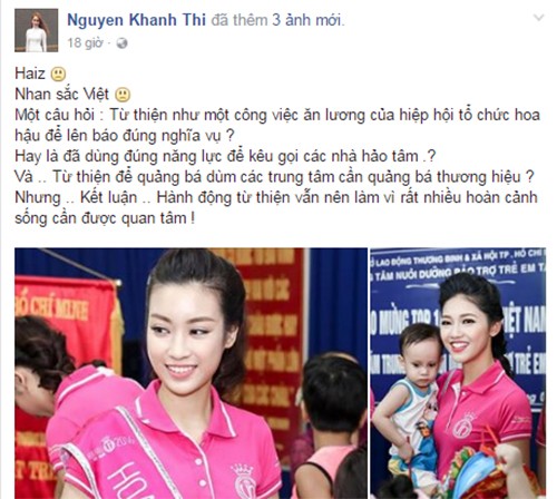 Khanh Thi phat ngon soc viec HH Do My Linh lam tu thien-Hinh-2