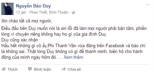 Thua nhan dap pha do, Bao Duy xin loi Phi Thanh Van-Hinh-2