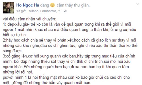 Ho Ngoc Ha sau cay dap tra loi 