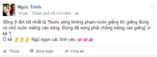 Do Manh Cuong xoa status, Ngoc Trinh van tiep tuc “dan mat”-Hinh-2