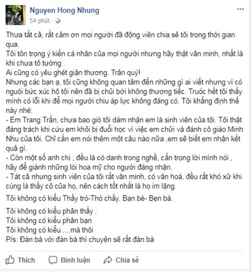 Bi Trang Tran chi trich, vo Xuan Bac len tieng dan mat-Hinh-2