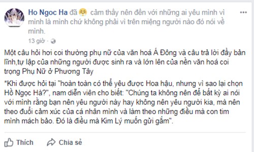 Sau khi cong khai yeu, cau noi cua Kim Ly khien Ha Ho tan chay-Hinh-2