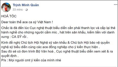 Hoang Bach, Lam Truong phan doi viec de xuat cam Chi Pu di hat-Hinh-2