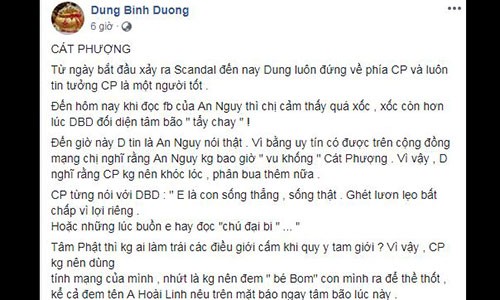 Ba Dung Binh Duong khuyen Cat Phuong dung khoc gia tao