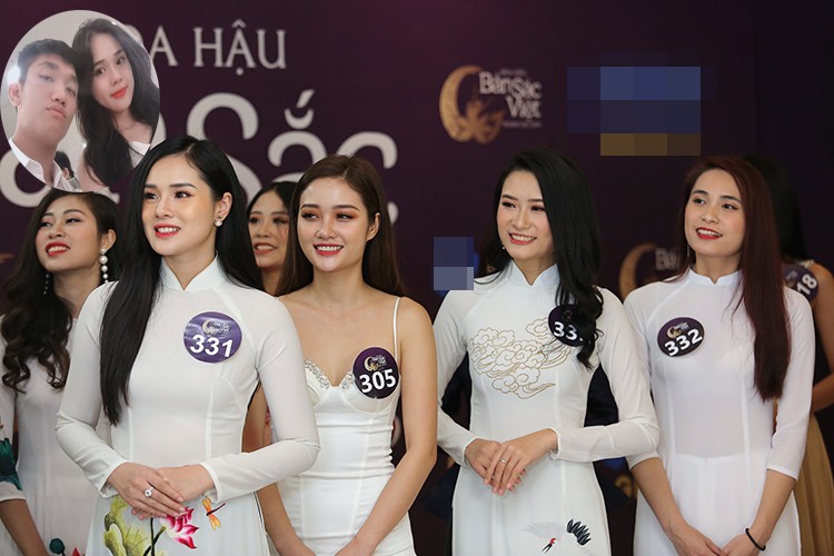 Ban gai Trong Dai U23 du thi Hoa hau Ban sac Viet
