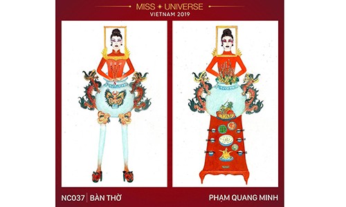 Thiet ke trang phuc “Ban tho” thi Miss Universe: Sang tao hay dien ro?