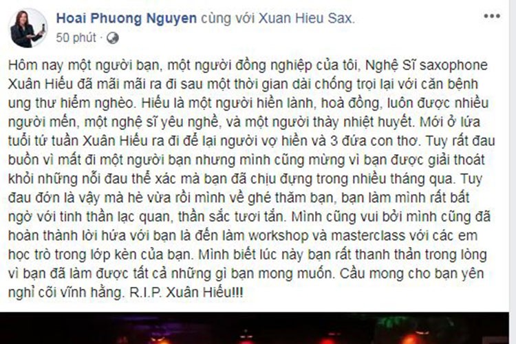 Ha Ho va loat sao Viet tiec thuong NS Xuan Hieu qua doi vi ung thu-Hinh-3