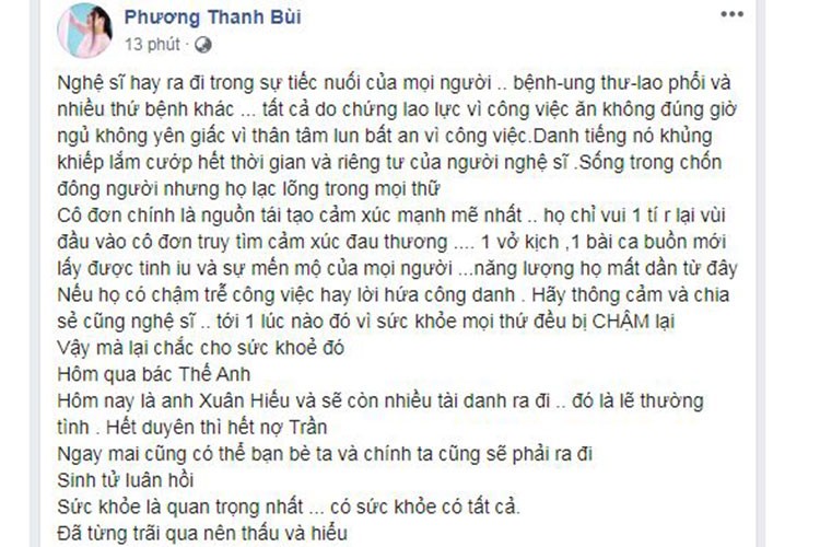 Ha Ho va loat sao Viet tiec thuong NS Xuan Hieu qua doi vi ung thu-Hinh-7