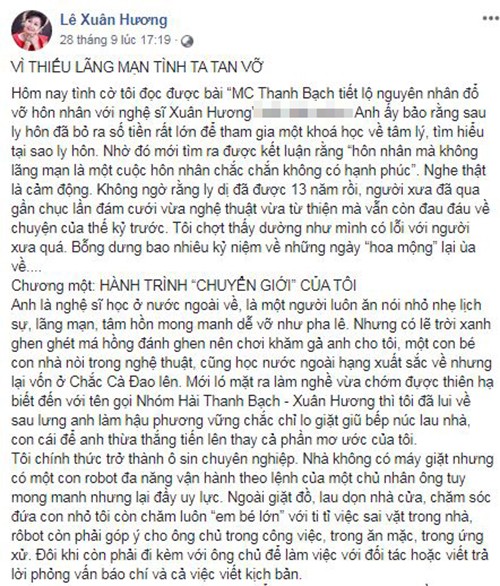 Giua on ao voi vo cu Xuan Huong, MC Thanh Bach phan ung ra sao?-Hinh-2