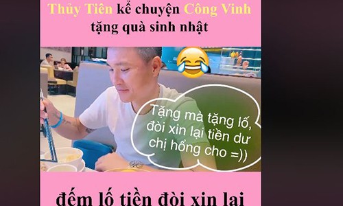 Thuy Tien “boc phot” Cong Vinh khong biet dem tien, tang vo xong doi lai-Hinh-2