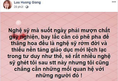 Luu Huong Giang len an nghe si muon chat gay nghien de thang hoa