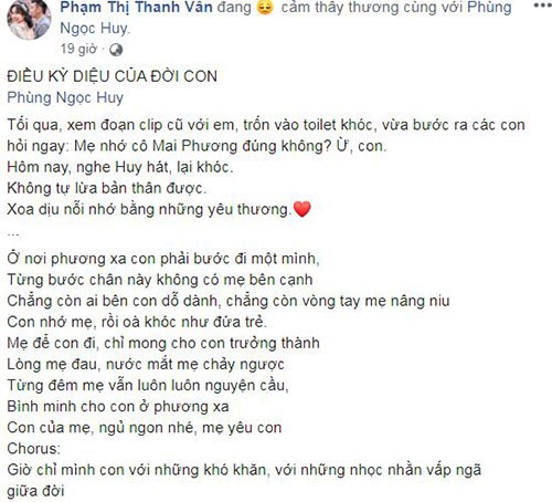 Xuc dong clip bo con gai Mai Phuong hat ve tinh mau tu