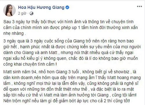 Huong Giang tiet lo phan ung cua Matt Liu khi vuong on ao-Hinh-2